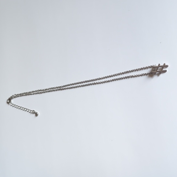 Silver Hashtag Pound Trending Keyword Pendant necklace - Picture 5 of 7